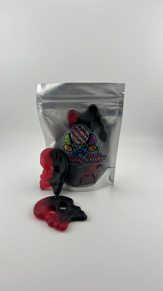 BUBS RASPBERRY& LICORICE SKULL 80G